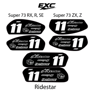 EXC Super 73/Ridestar Battery Decals