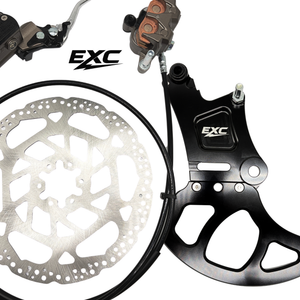 Surron Light Bee X and E Ride Pro Ultra Bee brake upgrade kit, rotor, caliper, lever and black EXC mount
